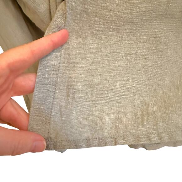 Gudrun Sjoden Linen Smock Top Sz Large  Sage Green Pockets SPOTS Lagen Artsy - Picture 5 of 6